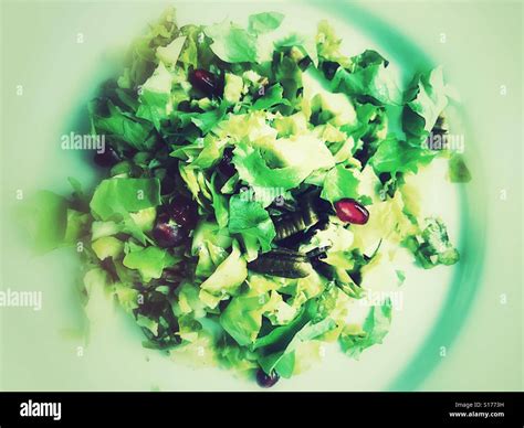 Salad with pomegranate seeds Stock Photo - Alamy