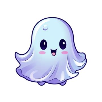 Cute Halloween Cartoon Ghost Vector Clipart, Kawaii Halloween Character Illustration, Halloween ...