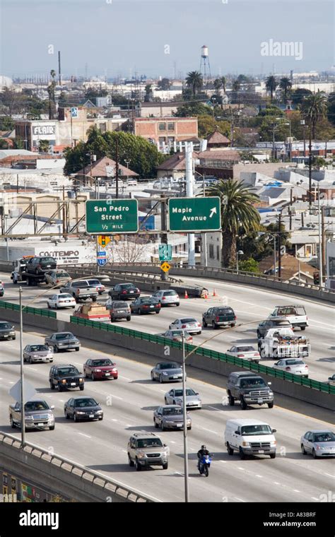 The 10 Freeway near downtown Los Angeles San Bernardino Freeway Los ...