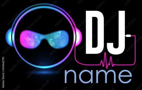 Dj Logo Design. Creative vector logo design with headphones and DJ with glasses. Music logotype ...