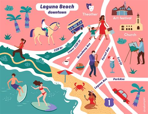 Laguna Beach. illustrated map on Behance