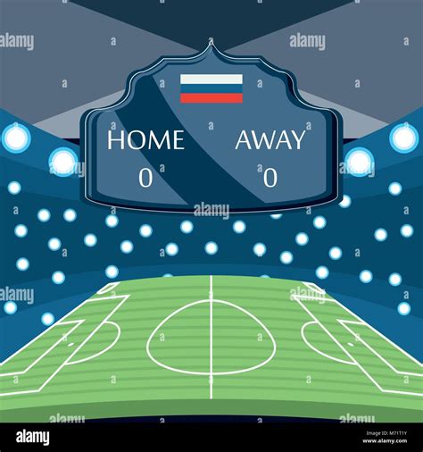 stadium and soccer scoreboard, colorful design vector illustration ...