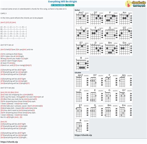 Chord: Everything Will Be Alright - tab, song lyric, sheet, guitar, ukulele | chords.vip