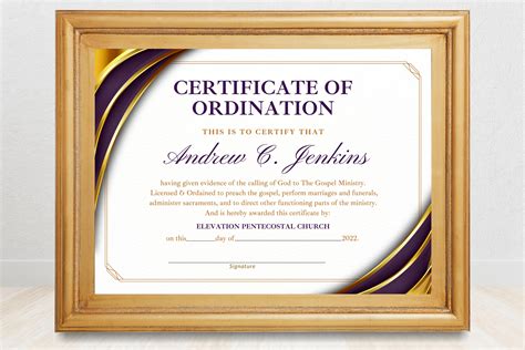 Ordination Certificate Templates