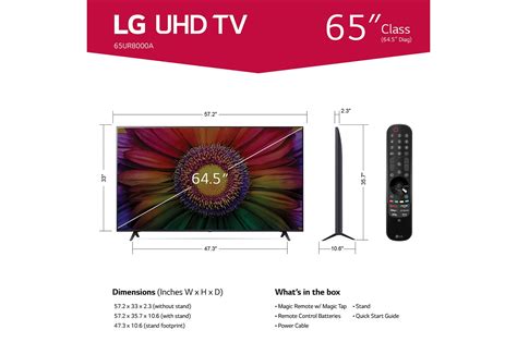 LG 65 Inch Class UR8000 series LED 4K UHD Smart webOS 23 w/ ThinQ AI TV (65UR8000AUA) | LG USA