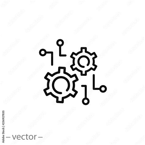 function settings, line sign, vector icon Stock Vector | Adobe Stock