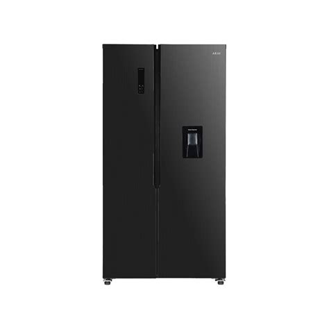 529L Side By Side Fridge With Water Dispenser – Black | Akai