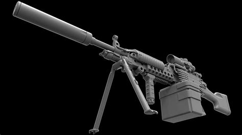 Mk 48 Light Weight Machine Gun 3D model | CGTrader