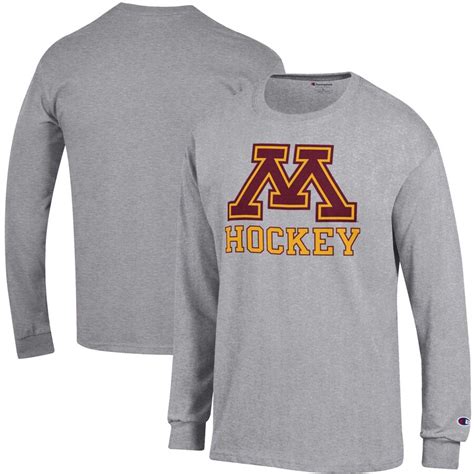 Champion Minnesota Golden Gophers Gray Hockey Drop Long Sleeve T-Shirt