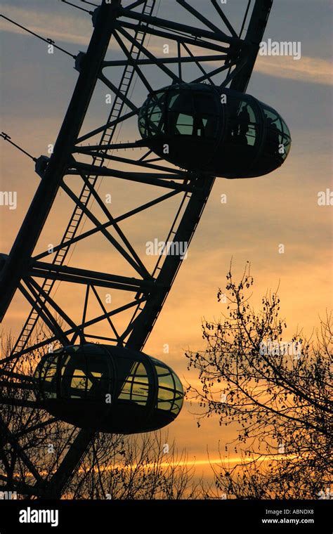 London Eye at Sunset, London Stock Photo - Alamy