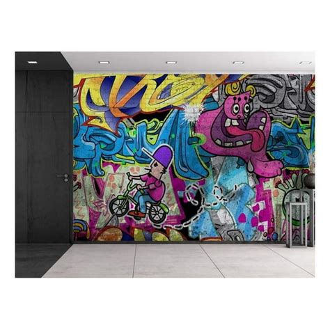 Wall26 Colorful Banksy Street Graffiti Peel & Stick Wallpaper, 100"x144 ...