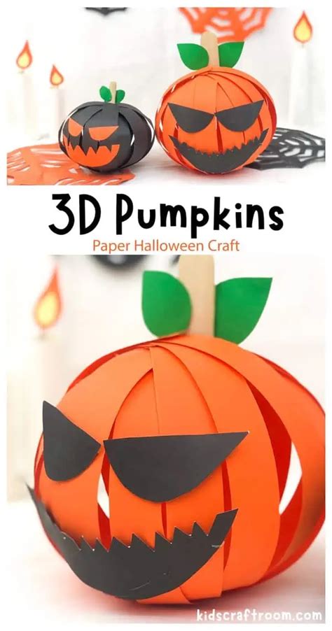 3D Paper Pumpkin Craft - Kids Craft Room