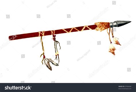 Native American Spear Feathers Stock Illustration 67906606 - Shutterstock