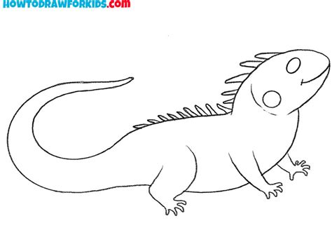 How to Draw an Easy Iguana - Easy Drawing Tutorial For Kids