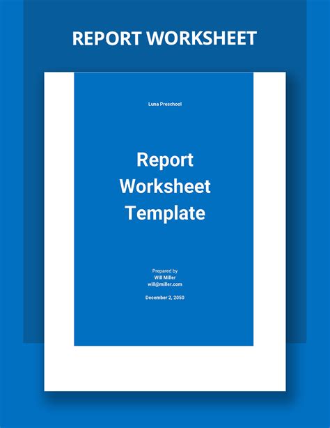 Report Worksheet Template - Download in Word | Template.net