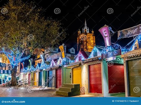 Norwich Market at Night Illuminate by Christmas Lights during the ...