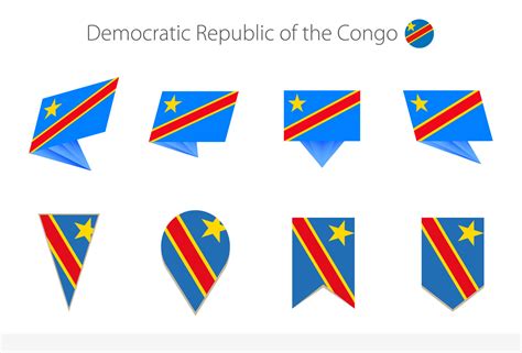 DR Congo national flag collection, eight versions of DR Congo vector ...