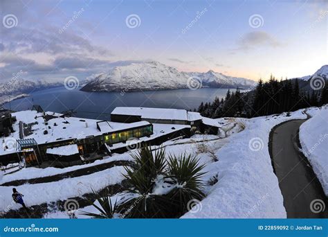 Scenic Snow Mountains and Lake in New Zealand Stock Photo - Image of ...