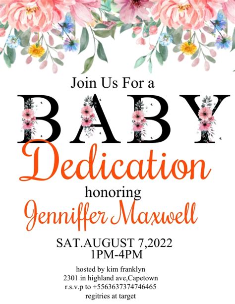 baby dedication flyer template | PosterMyWall