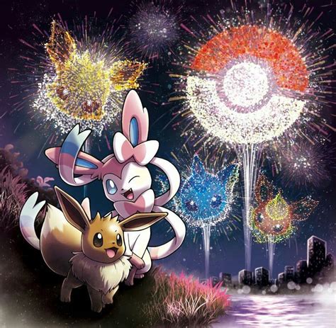 Eevee & Sylveon - Firework Festival | Pokemon eeveelutions, Fairy type pokemon, Cute pokemon ...