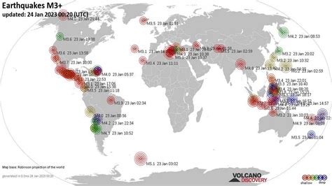 World Earthquake Report for Monday, 23 January 2023 | Archaeological ...