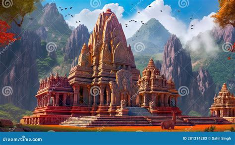 Hindu temple of shree Ram stock illustration. Illustration of hindu ...