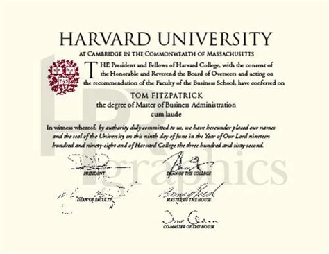 Harvard University Diploma - Hand Prop Room