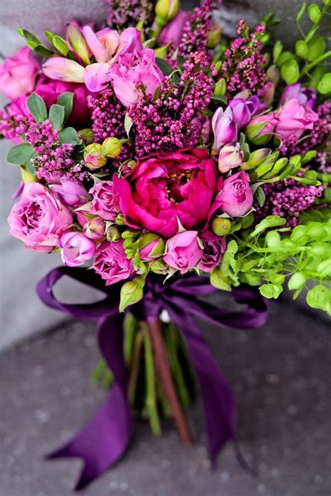 DIY Magenta Wedding Bouquet by Greyson Design and photographed by Dany C Photography. Magenta ...