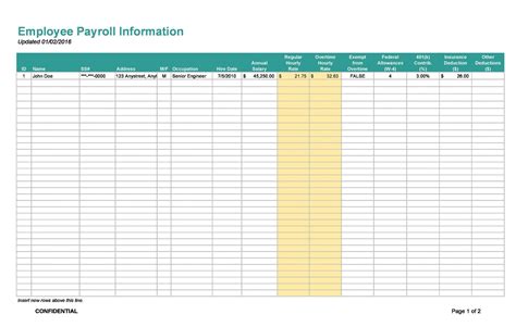 Explore Our Image of Employee Payroll Ledger Template | Payroll template, Budget template ...