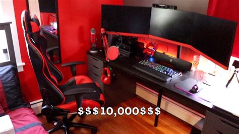 AMAZING BLACK AND RED GAMING SETUP!(2018) - YouTube