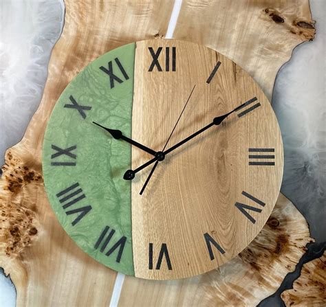 Epoxy resin and wood wall clock CW-01 | Shipping 1-2 day | WoodenArtPro.com