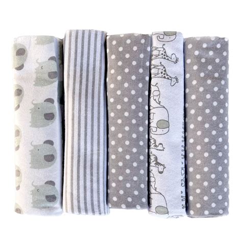 5 Piece Soft Infant Unisex Baby Nursery Swaddle Muslin Receiving ...