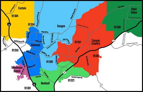 map of santa clarita with city boundaries and zip codes | Severe ...