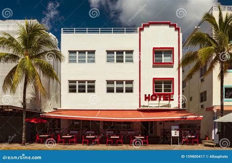 Art Deco District Hotels on Ocean Drive, Miami Beach Editorial ...