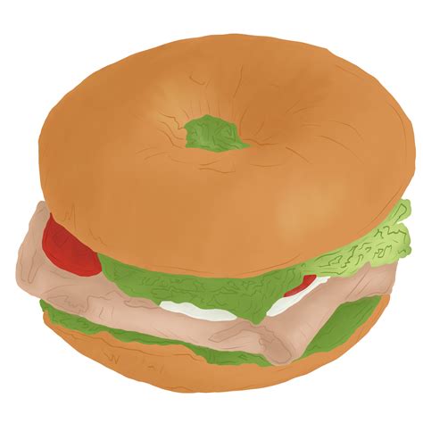 Bagel sandwich with ham cheese 29754449 PNG