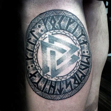 50 Valknut Tattoo Designs For Men - Norse Mythology Ink Ideas