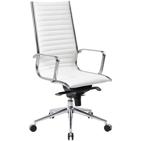 Abbey High Back White Leather Office Chair | Office Chairs