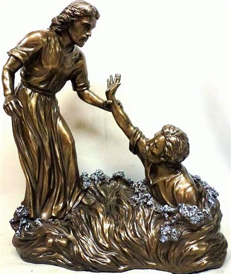 Hand Sculpted Statue of Jesus Walking on Water. Designed in New York | Water sculpture, Jesus ...