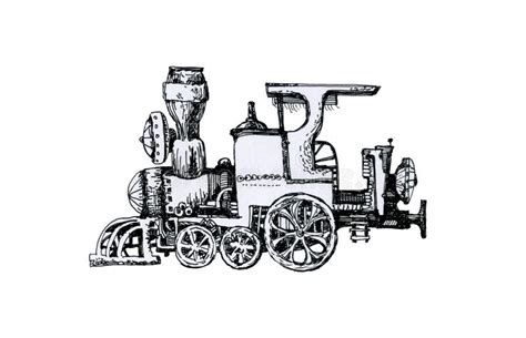 The old steam locomotive. stock illustration. Illustration of merry - 133019529