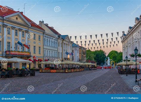 Tartu, Estonia, June 26, 2022: Restaurants at the Town Hall Squa ...