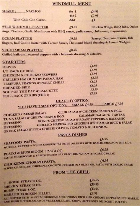 The Windmill Menu, Menu for The Windmill, Acton, London - Zomato UK