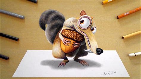 3D Drawing: Scrat | Ice Age - YouTube