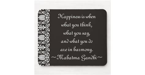 Happiness Gandhi Quotes Mousepad | Zazzle