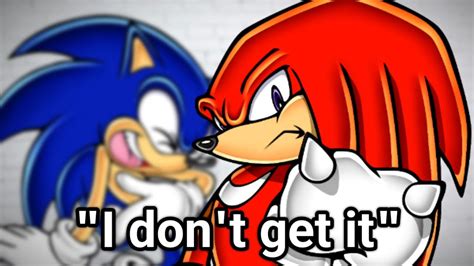 Sonic shows Knuckles a meme - YouTube