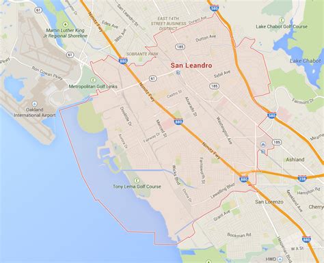 San Leandro, California Map