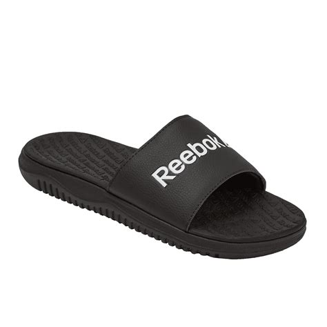 Reebok Women's Dual Density Slip-On Slides, Black and White - Walmart.com