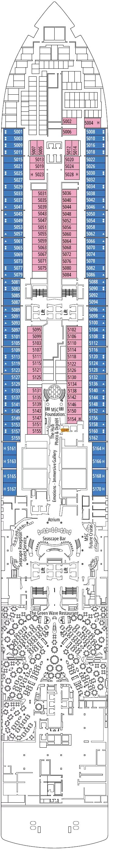 MSC Seascape Deck 5 deck 5 plan | Cruisedeckplans.com