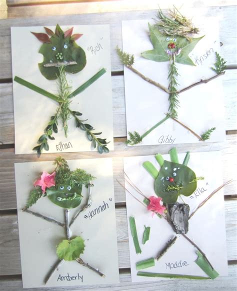 fun outdoor craft using all sorts of items from nature! good for exploring nature, fine motor ...