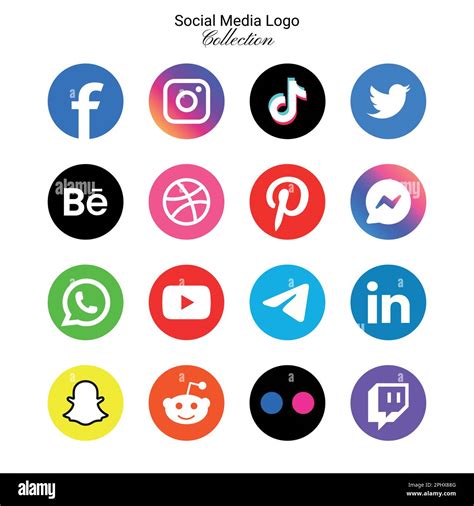 Iconos de logotipo de redes sociales populares facebook, instagram ...