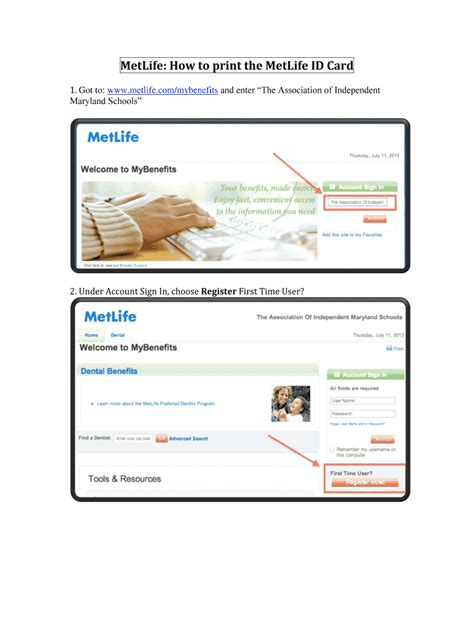 Fillable Online MetLife: How to print the MetLife ID Card Fax Email ...